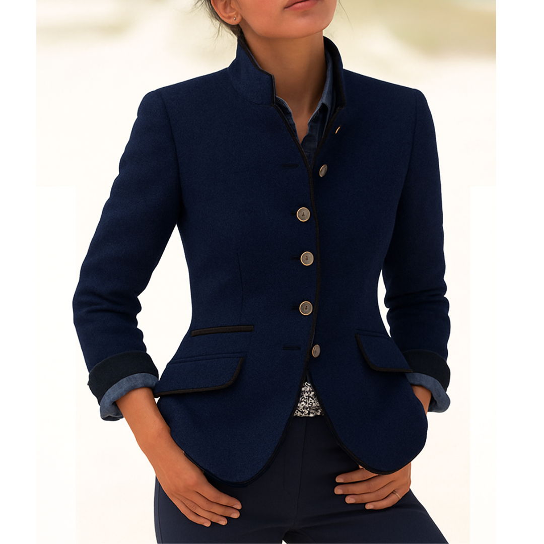 Valeria | Elegancki blezer z wysokim kołnierzem