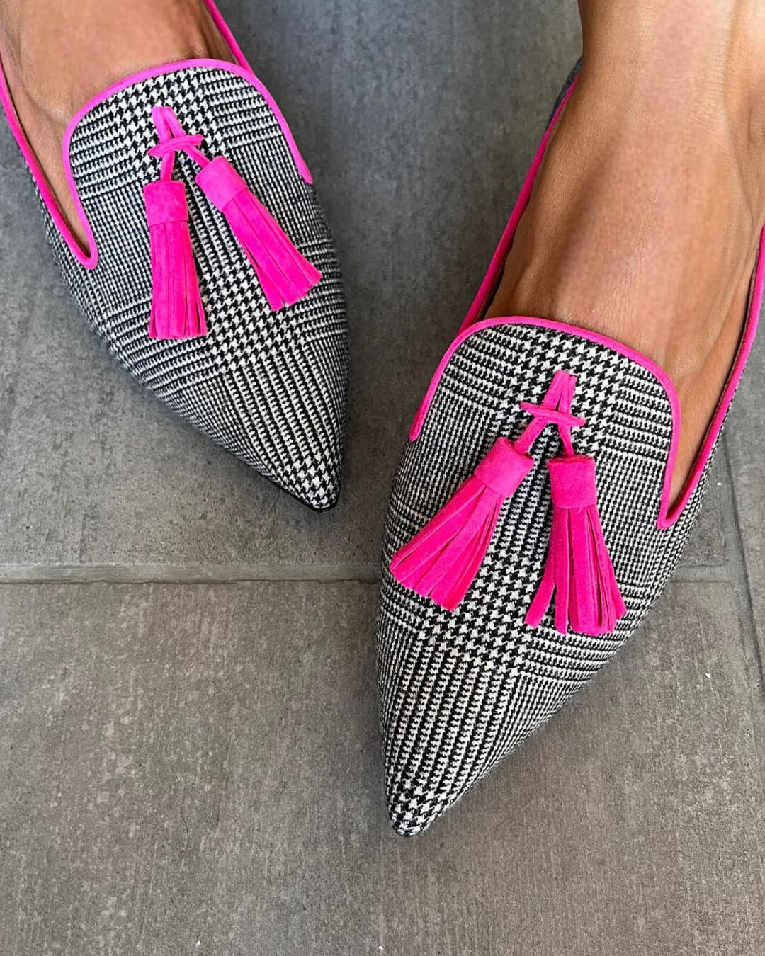 Ellaine | Wskazany loafers z fluo frędzlami